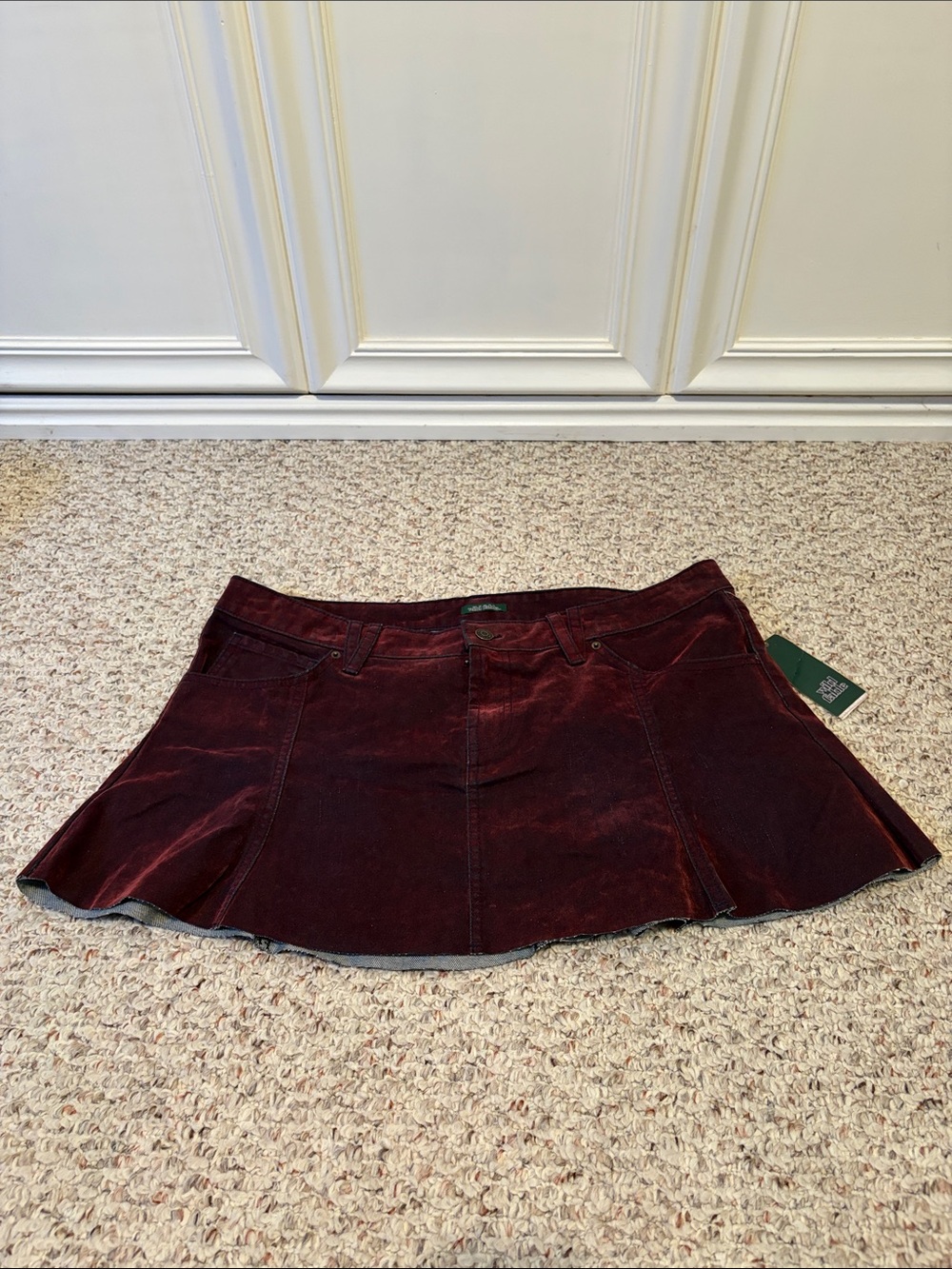 wild fable Burgundy Velvet Mini Skirt
